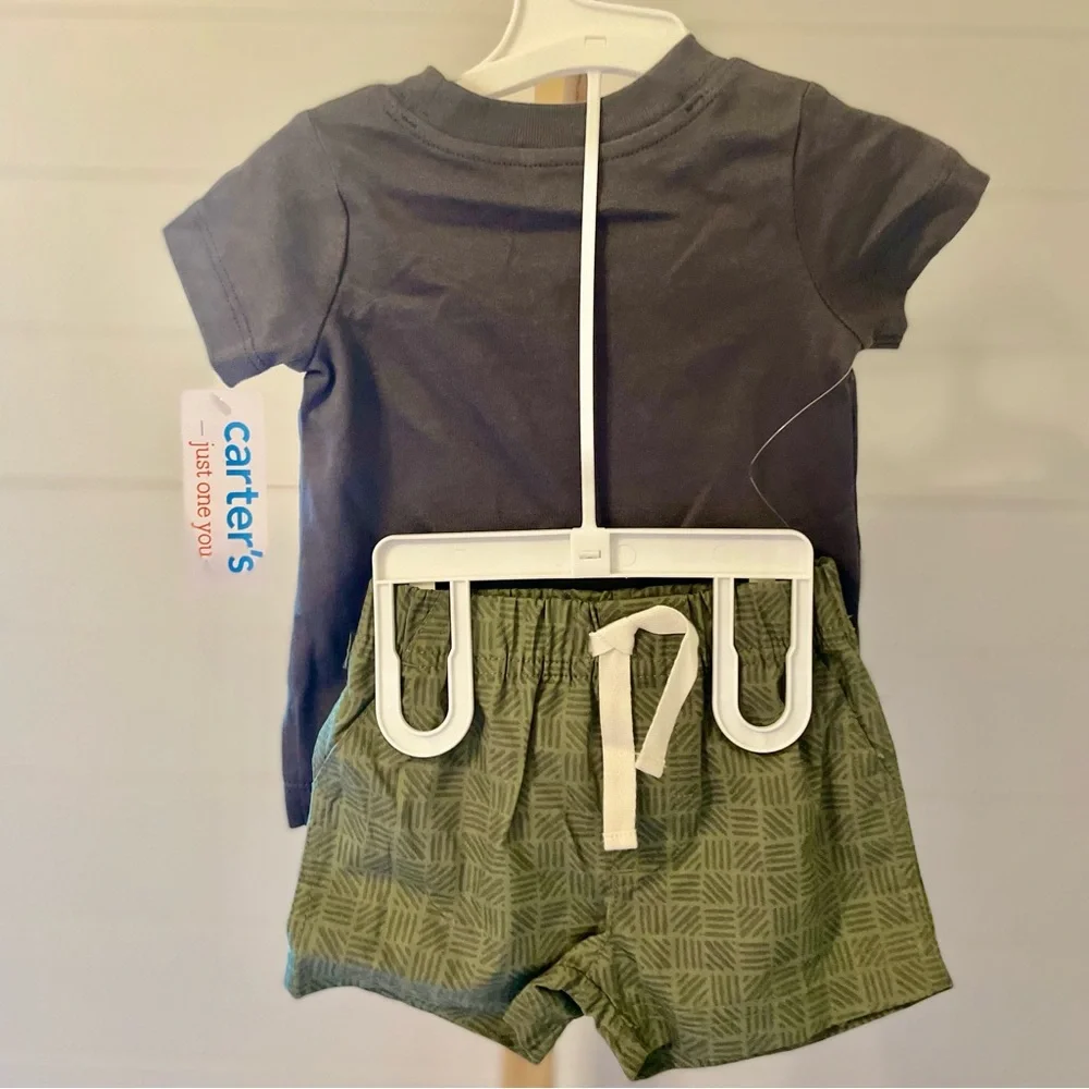 Carter's Just One You Baby Boys' 2pc Sunshine Set‎ - Olive Gray 3M